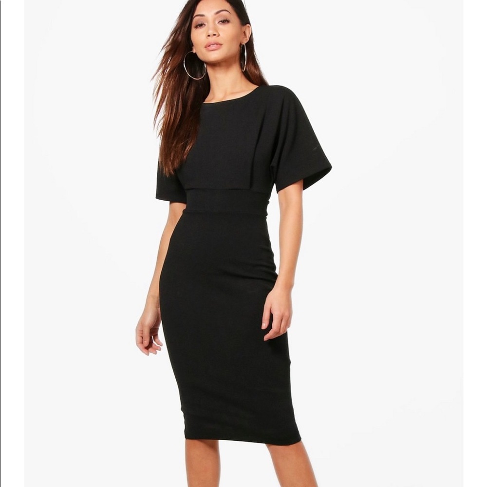 Formal Black Tie-Waist Dress